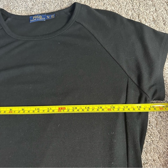 RALPH LAUREN POLO PONTE DRESS BLACK KNIT STRETCHY T-SHIRT PEPLUM XL Soft viscose - Picture 7 of 9